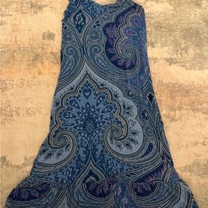 Echo Blue Paisley Sleeveless Sleep Dress Sz Small